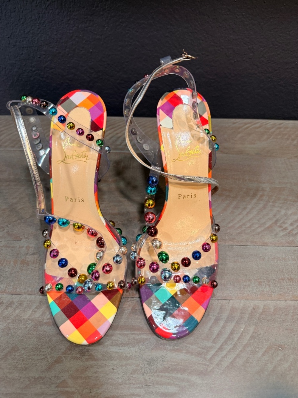 Christian Louboutin Multi Color Strap Heel